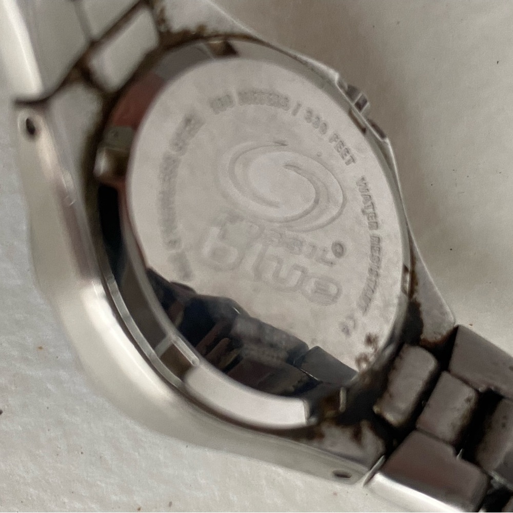 Fossil Blue Watch Blue Green Dial Silver Tone - Picture 11 of 11